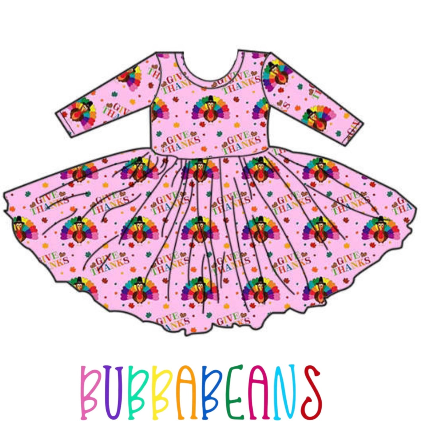 Thankful Turkeys Twirl Dress