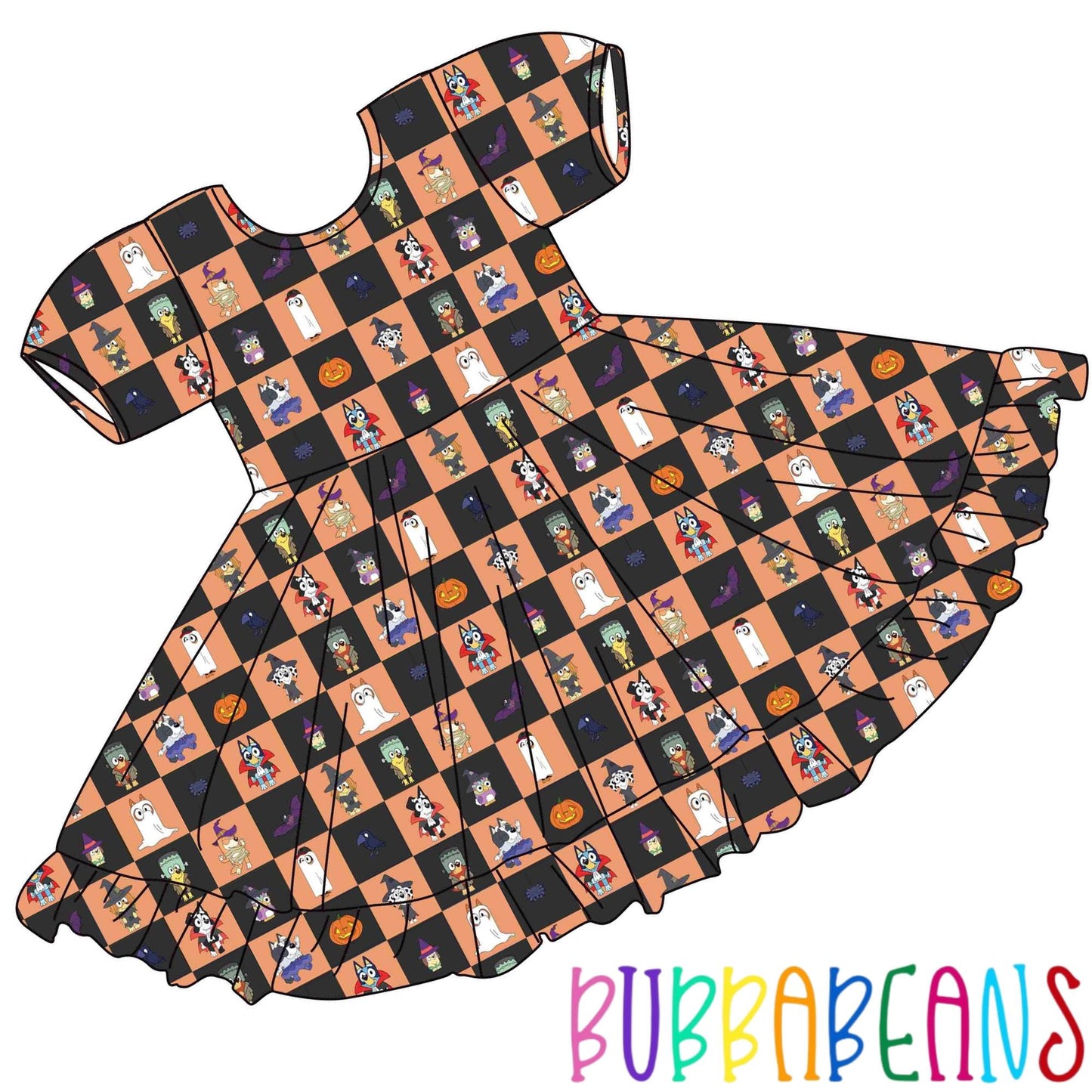 Happy Heelerween Puff Sleeve Dress