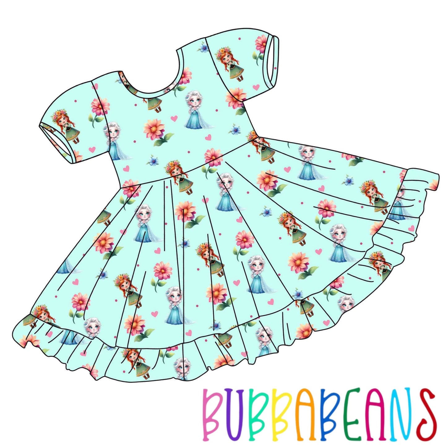 Snow Sisters Puff Sleeve Dress