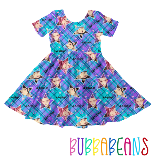 Kpop Short Sleeve Twirl Dress