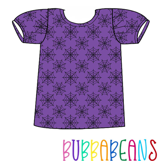 Purple Webs Puff Sleeve Tee