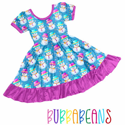 Frosty Friends Puff Sleeve Dress