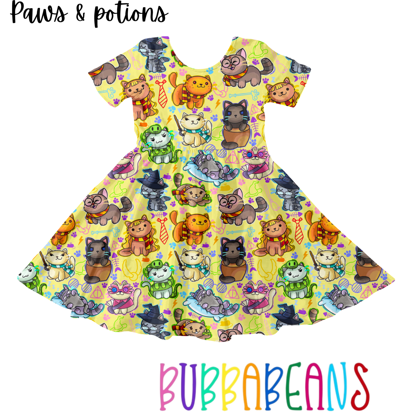Paws & Potions Short Sleeve Twirl Dress