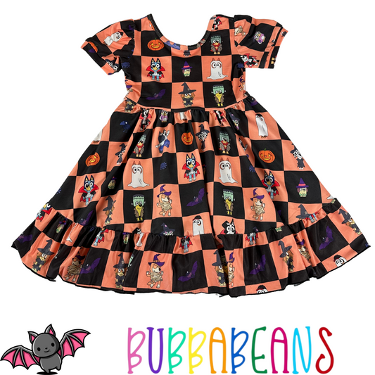 Happy Heelerween Puff Sleeve Dress