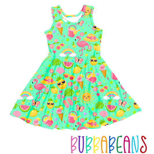 Pineapple Paradise Tank Twirl Dress