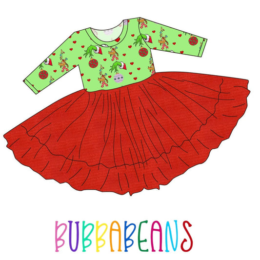 Merry Grinchmas Ruffle Tulle Dress