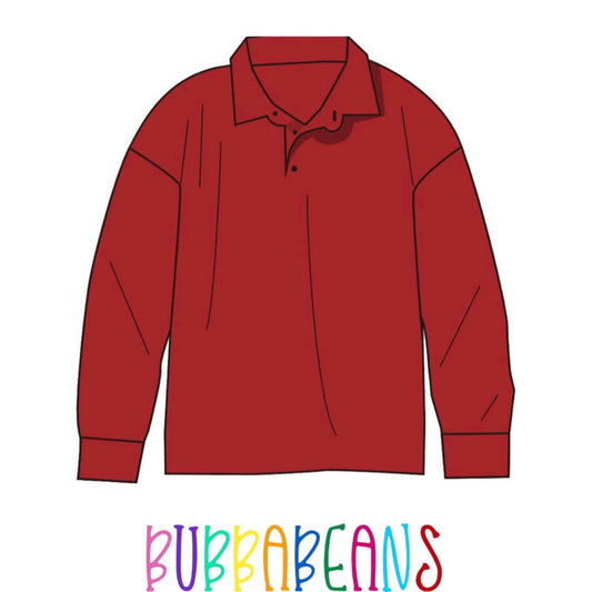 Rudolph Red Long Sleeve Polo